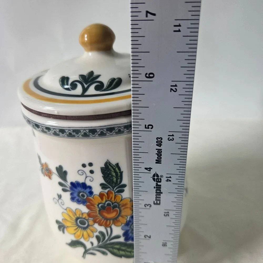 Daeware Ceramic Floral Canister Lidded Jar Multi Color Flower New Jersey Korea